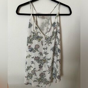 Floral print tank, with button detailing, flowy